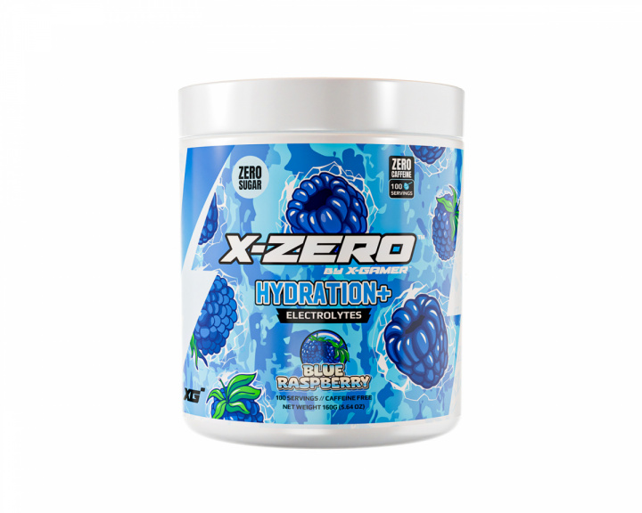 X-Gamer X-Zero Hydration+ Blue Raspberry - 100 Porsjoner