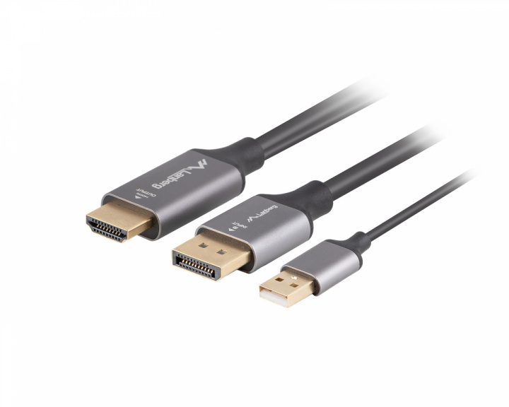 Lanberg HDMI til DisplayPort Kabel 4K Svart - 1m
