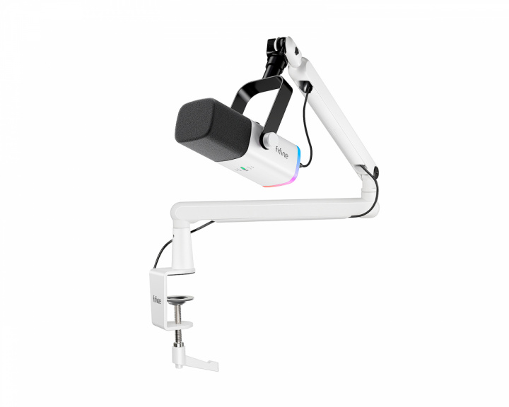 Fifine TAM8 Dynamisk Mikrofon med Mikrofonstativ - Hvit