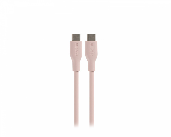 Deltaco USB-C Ladekabel 60W Silikon - Rosa - 1,5m
