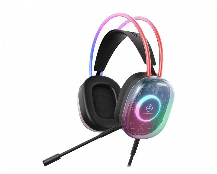 Deltaco Gaming DH230 Semi-transparant RGB Gaming Headset - Svart