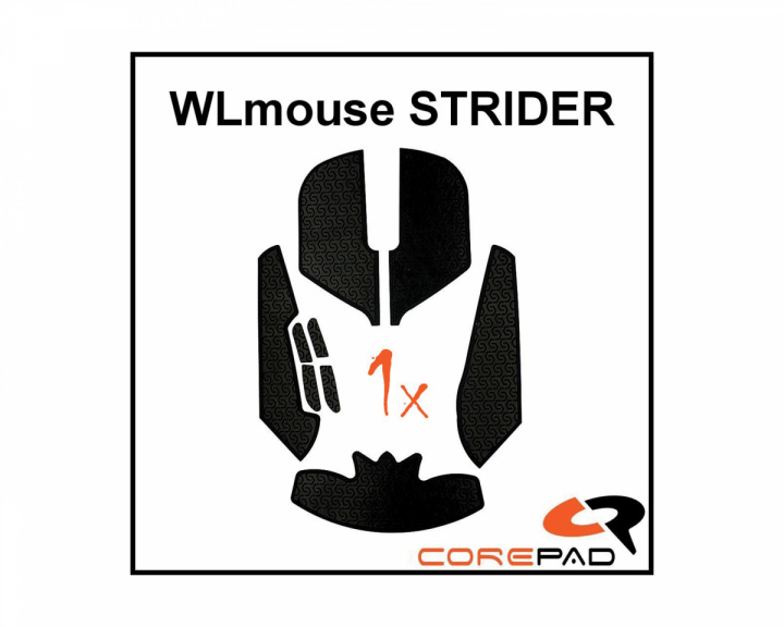 Corepad Soft Grips til WLmouse Strider Magnesium 8K - Svart