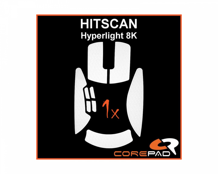 Corepad Soft Grips til HITSCAN Hyperlight 8K - Hvit
