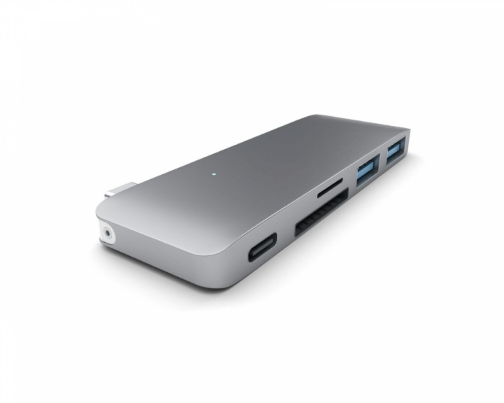 Satechi 3-in-1 USB-C Pass Through USB Hub - Romgrå