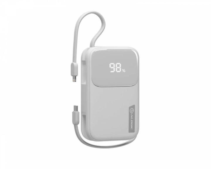 Alogic Tandem+ 20 000 mAh 30W USB-C & Lightning Power Bank - Hvit
