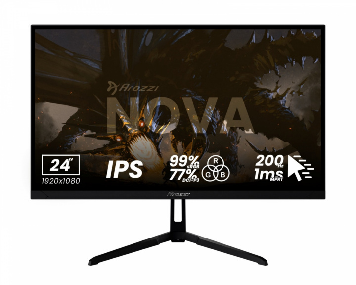 Arozzi Nova 24“ IPS 1920x1080 200Hz Gaming Monitor - Svart