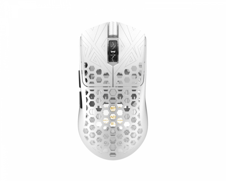  AKITSU Medium Karbonfiber 8K Trådløs Gaming Mus - Hvit