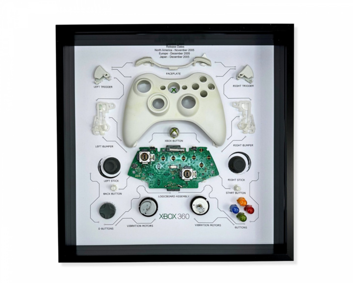  Retro Art Microsoft Xbox 360 Trådløs Kontroller Utstilling - Hvit