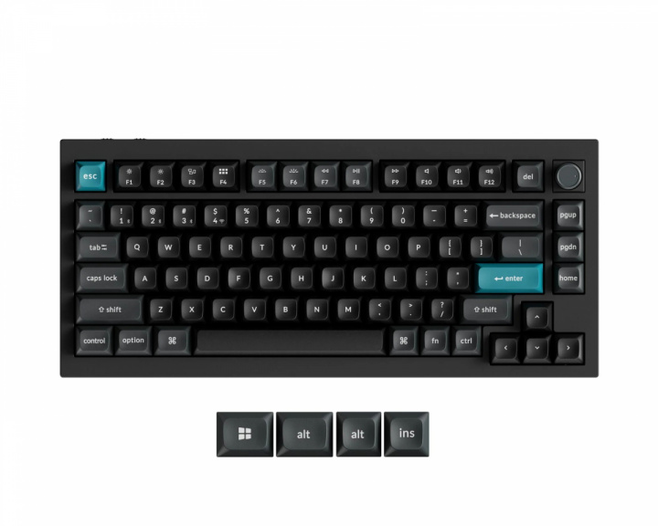  Q1 Ultra 8K Hotswap Knob Trådløst ISO Tastatur - Svart [Silk POM Red]