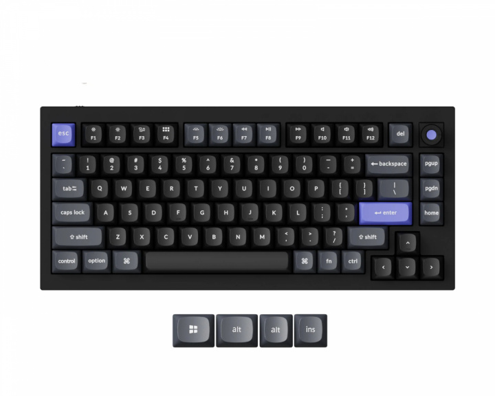 Keychron Q1 HE 8K Hotswap Knob ISO Tastatur - Svart [Lime Magnetic Switch]
