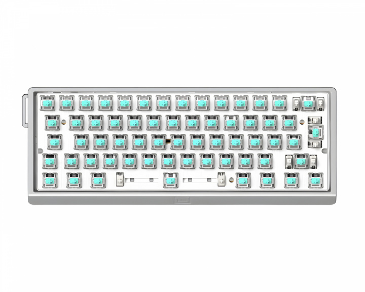  60HE V2 Tastatur - ISO Non Split Spacebar - Sølv Aluminium