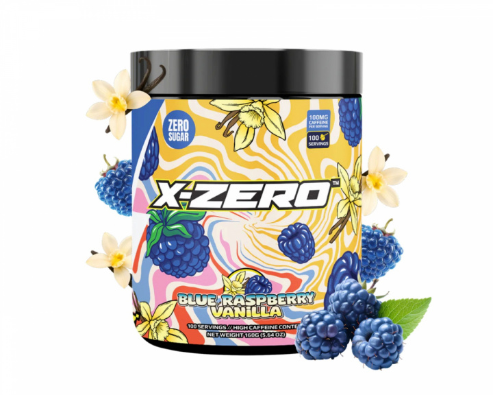 X-Gamer X-Zero Blue Raspberry Vanilla - 100 Serveringer