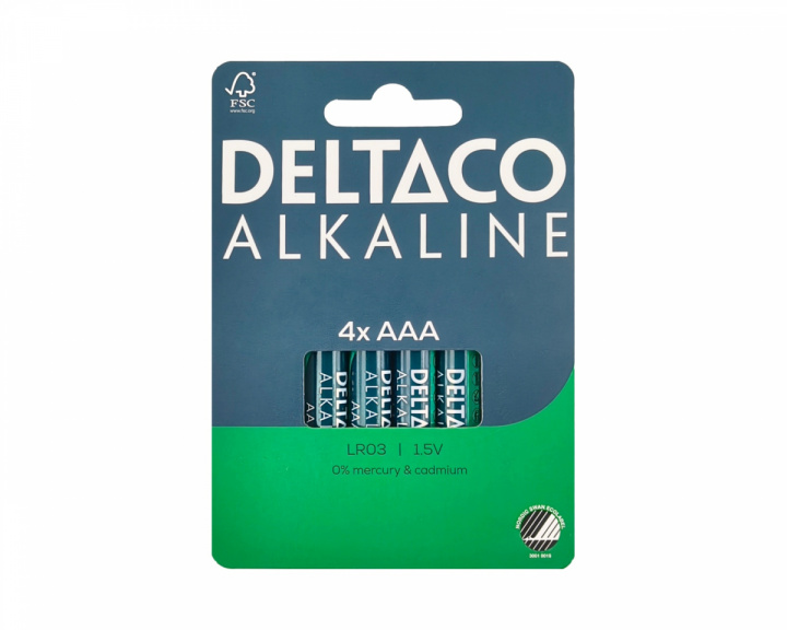  AAA alkaliske batterier 4-pakning