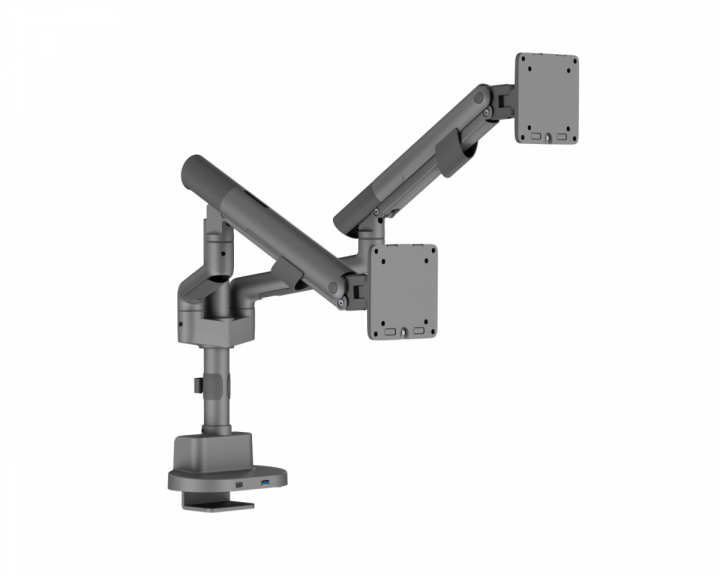  Monitorarm med USB-A & USB-C Porter - 2 Skjermer - 17-35