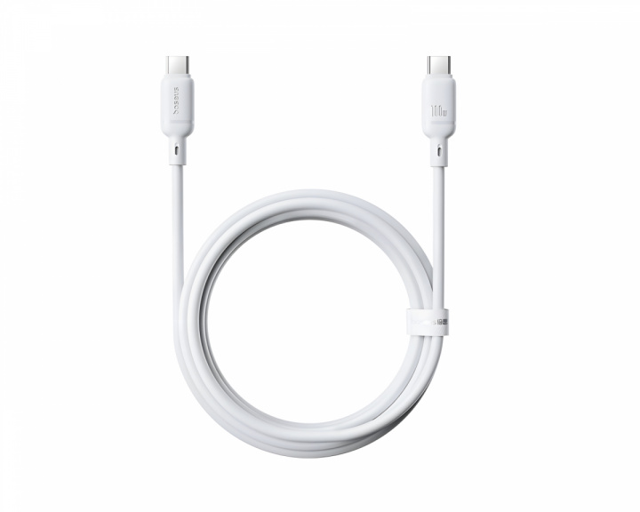  Silky Series Hurtiglading Kabel Type-C til Type-C 100W - 2m - Hvit