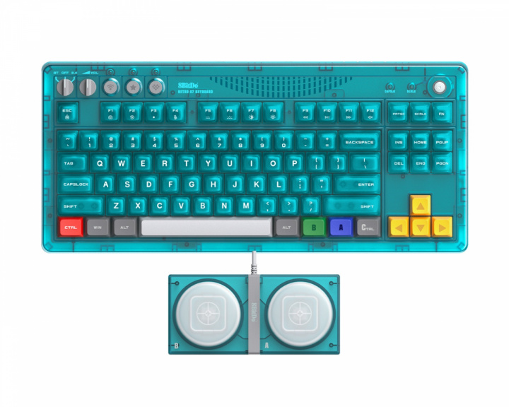  Retro Mechanical Keyboard - Trådlöst Tastatur ANSI - Clear Blue