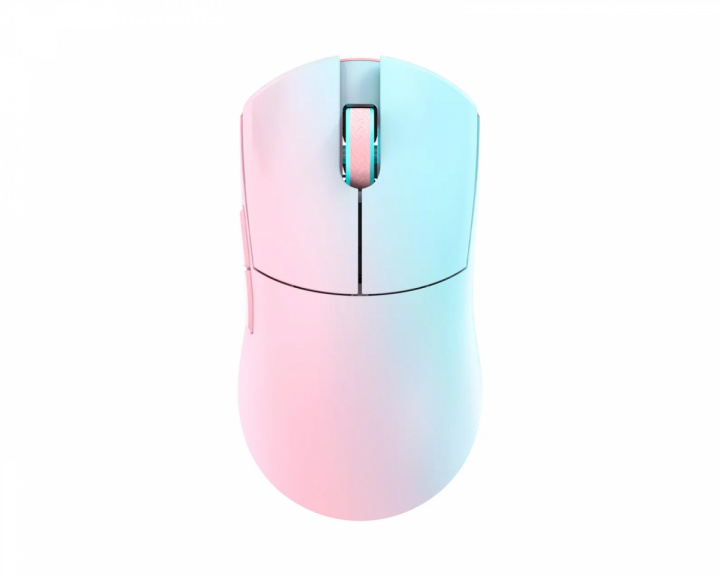  Huan Stainless Magnesium Alloy Trådløs Gamingmus - Blå/Rosa