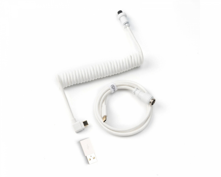  Coiled Aviator Kabel Angled 8K - Hvit