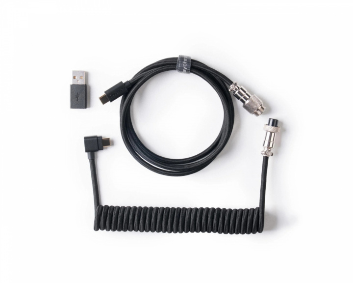  Coiled Aviator Kabel Angled 8K - Svart