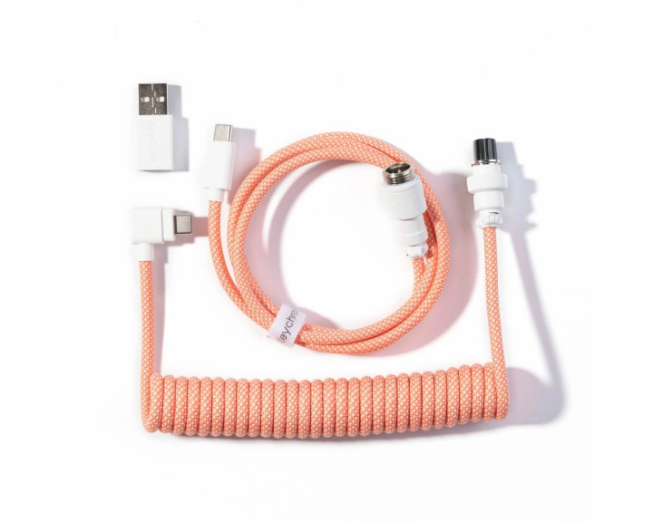  Coiled Aviator Kabel Angled 8K - Rosa Oransje