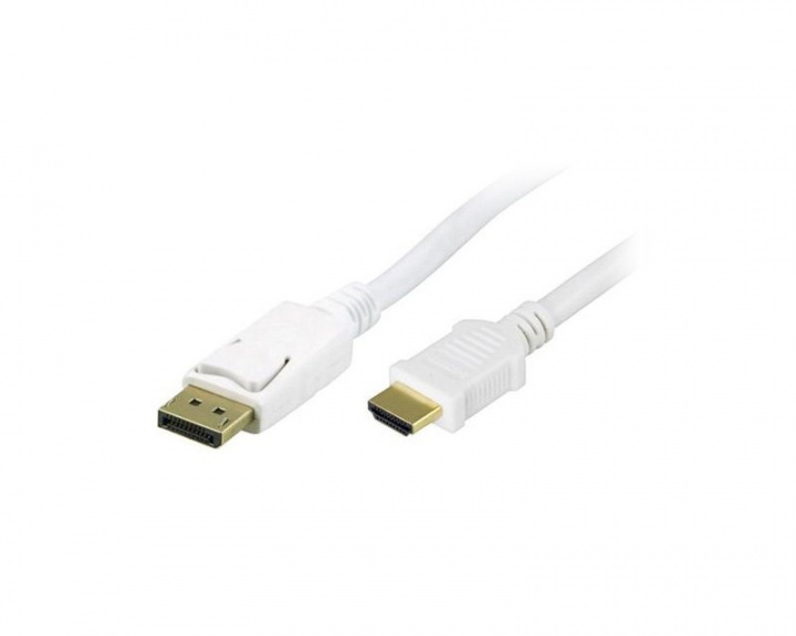 Deltaco DisplayPort til HDMI 2m Hvit