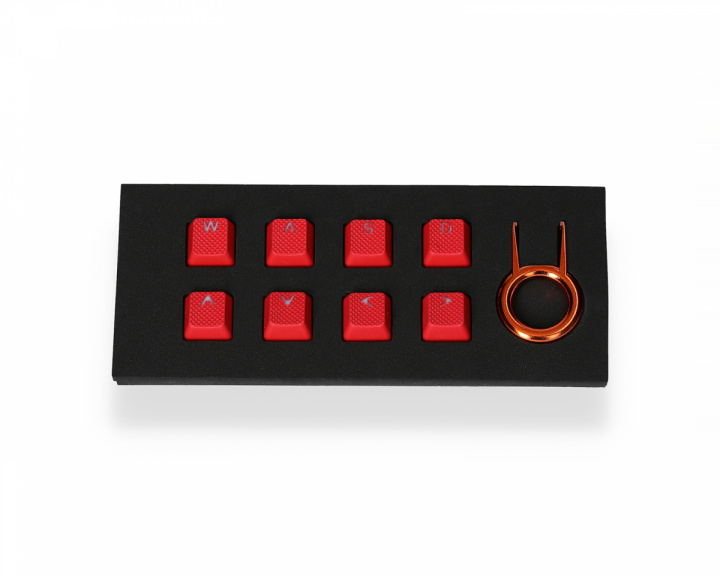 Tai-Hao 8-Key Gummi Double-shot Bakgrunnsbelyst Keycap Set - Rød