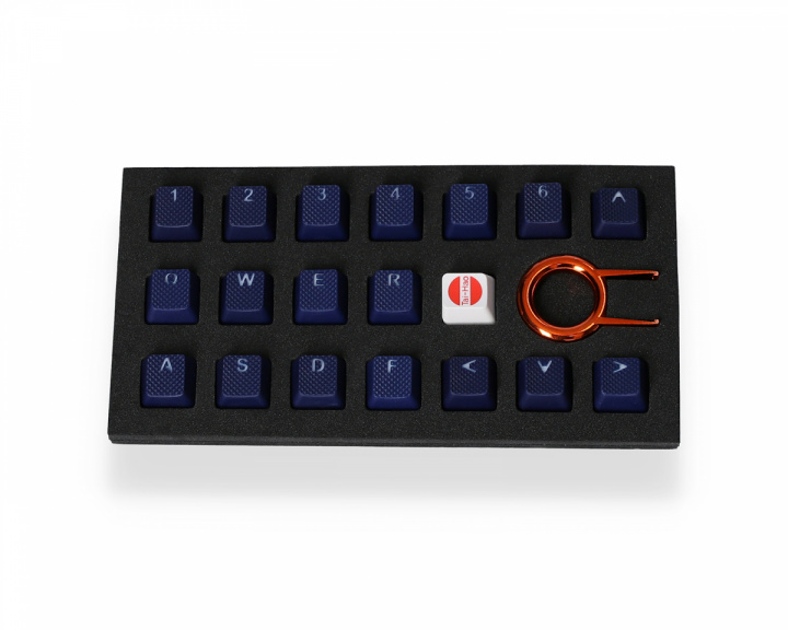 Tai-Hao 18-Key Gummi Double-shot Bakgrunnsbelyst Keycap-set - Mørkeblå