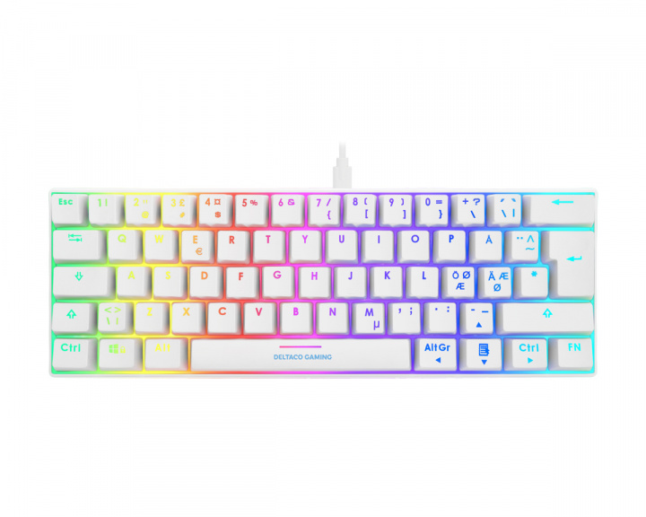 Deltaco Gaming Compact RGB Mekaniskt Tastatur White Line [Content Red] (DEMO)