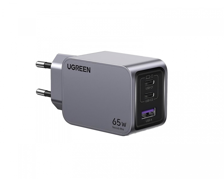 UGREEN Nexode Pro 65W 3-Ports GaN Vegglader med 100W USB-C Kabel (DEMO)