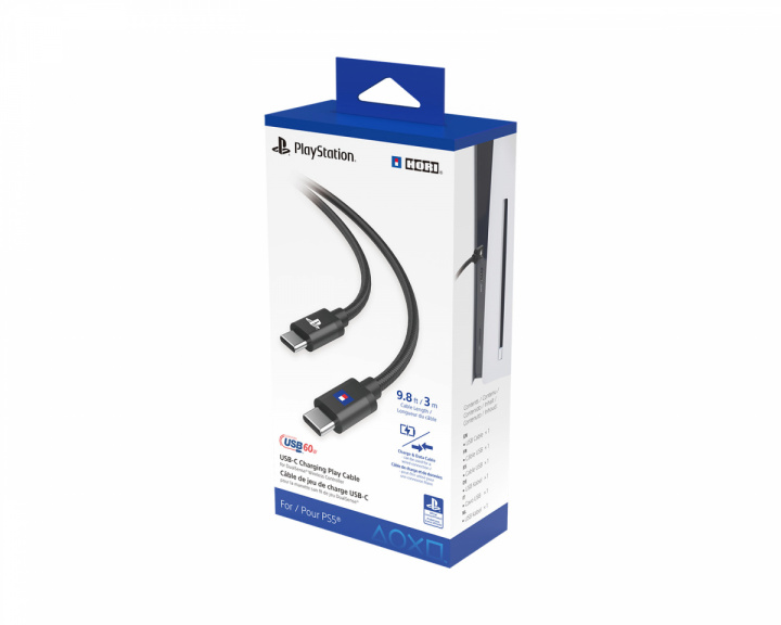 Hori USB-C Charging Play Cable for PlayStation 5 - USB-C til USB-C Ladekabel DualSense - 3m (DEMO)