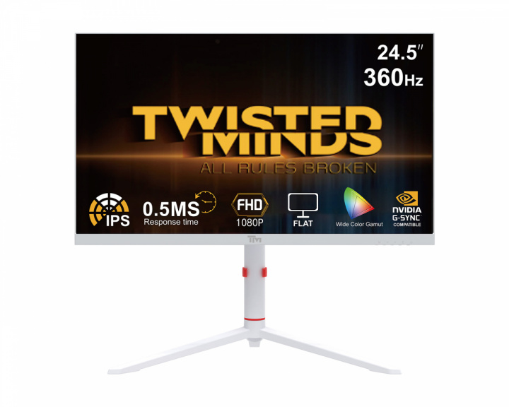 Twisted Minds Artic Pro Series 24” FHD, 360Hz, Fast IPS, 0.5ms, HDR400 Gamingskjerm (DEMO)