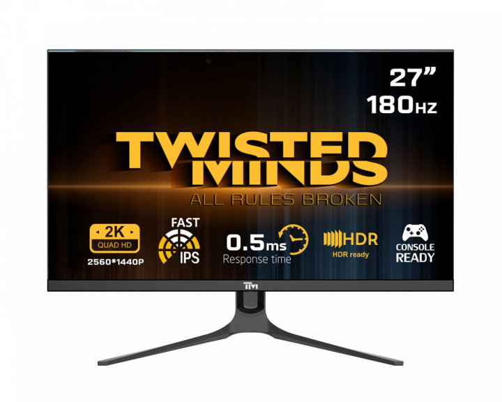 Twisted Minds Blaze Series 27” QHD, 180Hz, Fast IPS, 0.5ms, HDR400 Gamingskjerm (DEMO)