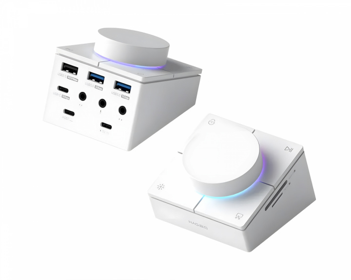 Hagibis USB-C-hub med Ratt og Hurtigknapper - Hvit (DEMO)
