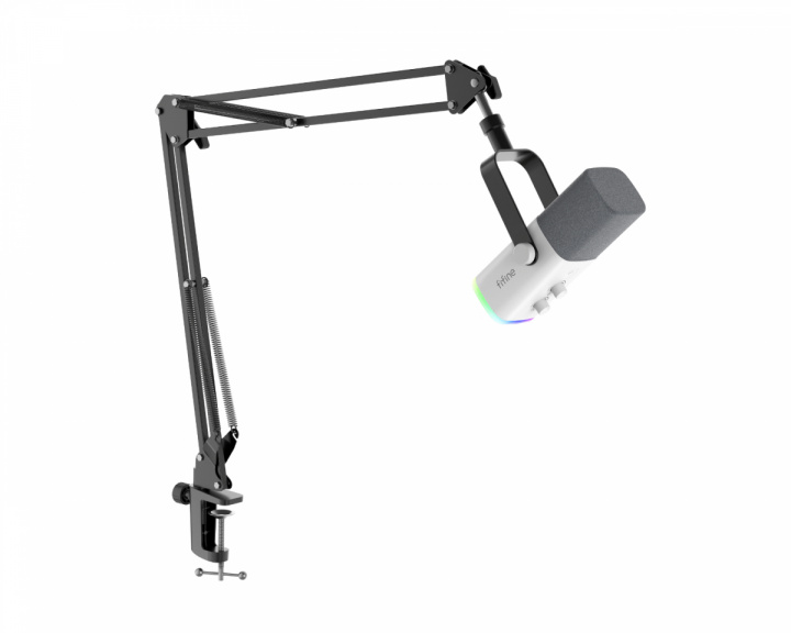 Fifine AM8T USB/XLR Dynamisk Mikrofon og Boom Arm - Hvit (DEMO)
