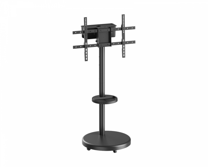MaxMount Heavy-Duty TV Gulvstativ med Mediehylle – Svart (DEMO)