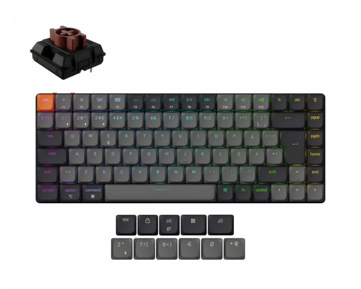 Keychron K3v3 Low Profile QMK Trådløst Tastatur [Gateron Brown] - Lysegrå (DEMO)
