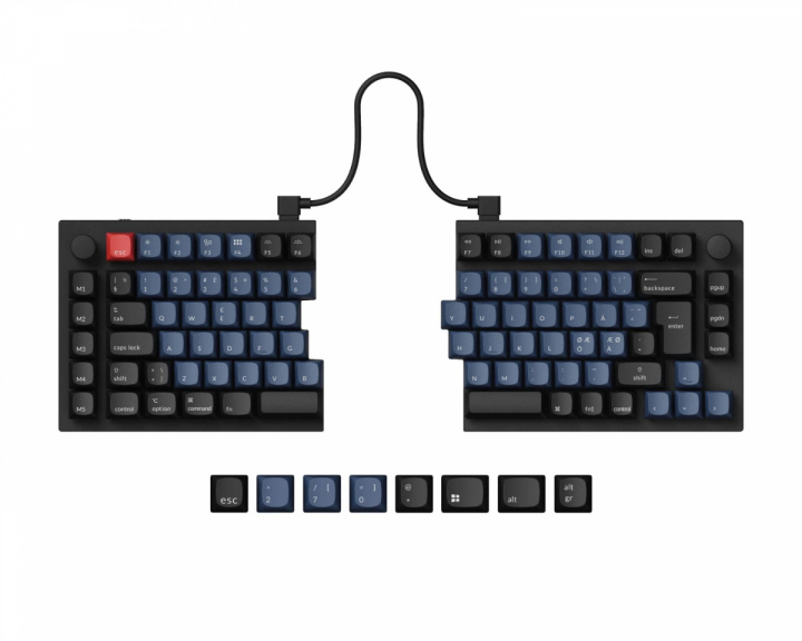 Keychron Q11 Hotswap Knob Split ISO Tastatur - Sort [Gateron G Pro Red] (DEMO)