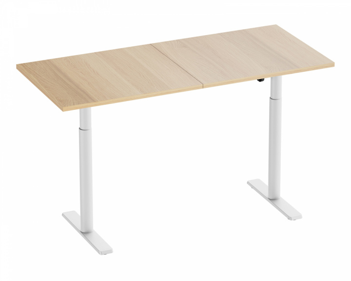 MaxMount Skrivebord Hev og Senkbart 1600x700mm Elektrisk - Hvit/Eik