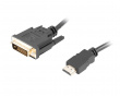 HDMI til DVI-D Dual Link Kabel (1.8 Meter)