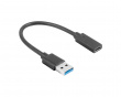 USB-C 3.1 (Hona) til USB-A (Hane) 15cm Adapter