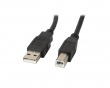 USB-A til USB-B 2.0 Kabel Svart (1.8 Meter)