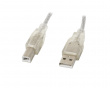 USB-A til USB-B 2.0 Kabel Transparent (1.8 Meter)