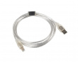 USB-A til USB-B 2.0 Kabel Transparent (3 Meter)