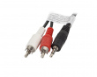 Lydkabel 3.5mm til 2xRCA (2 Meter) Svart