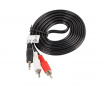 Lydkabel 3.5mm til 2xRCA (2 Meter) Svart