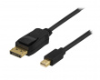 DisplayPort til Mini Displayport Kabel 2m - Svart