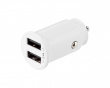 Dual USB Car Charger 12W, 2.4A - Hvit Billader