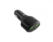 Coney Hurtiglader til Bil - 2x USB-A 1x USB-C 84W PD 3.0 - Svart