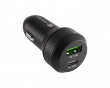 Coney Hurtiglader til Bil - 1x USB-A 1x USB-C 48W PD 3.0 - Svart