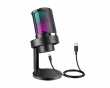 AMPLIGAME A8 USB Gaming Mikrofon RGB (PC/PS4/PS5) - Svart